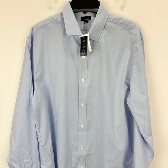 J.Crew Slim Performance Dress Shirt Classic Blue Eoe Cotton Blend Large NWT - Picture 7 of 13